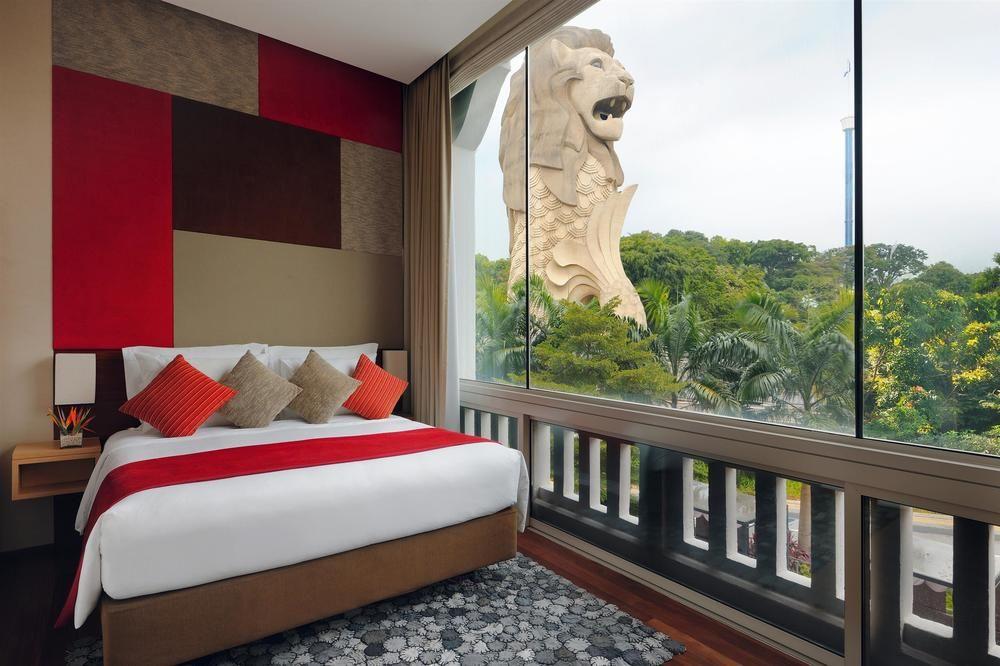 Oasia Resort Sentosa By Far East Hospitality Сінгапур Екстер'єр фото Merlion view from the bedroom
